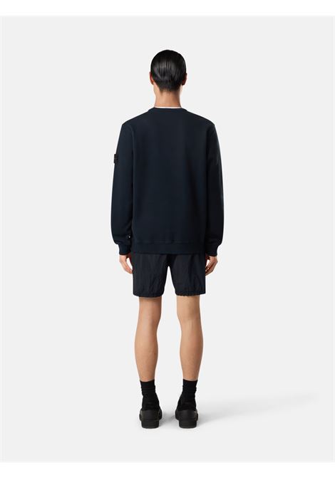 brushed organic cotton fleece sweatshirt man navy STONE ISLAND | K2S15 6100028 S0A20V0020